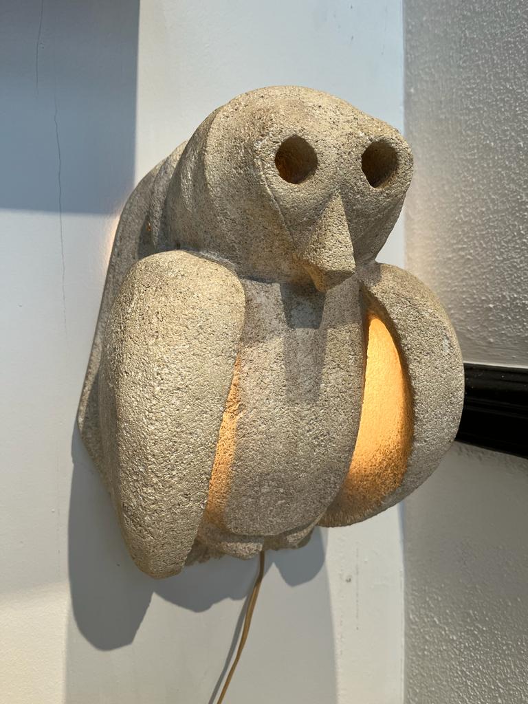 Concrete owl wall lamp Ritter Studio