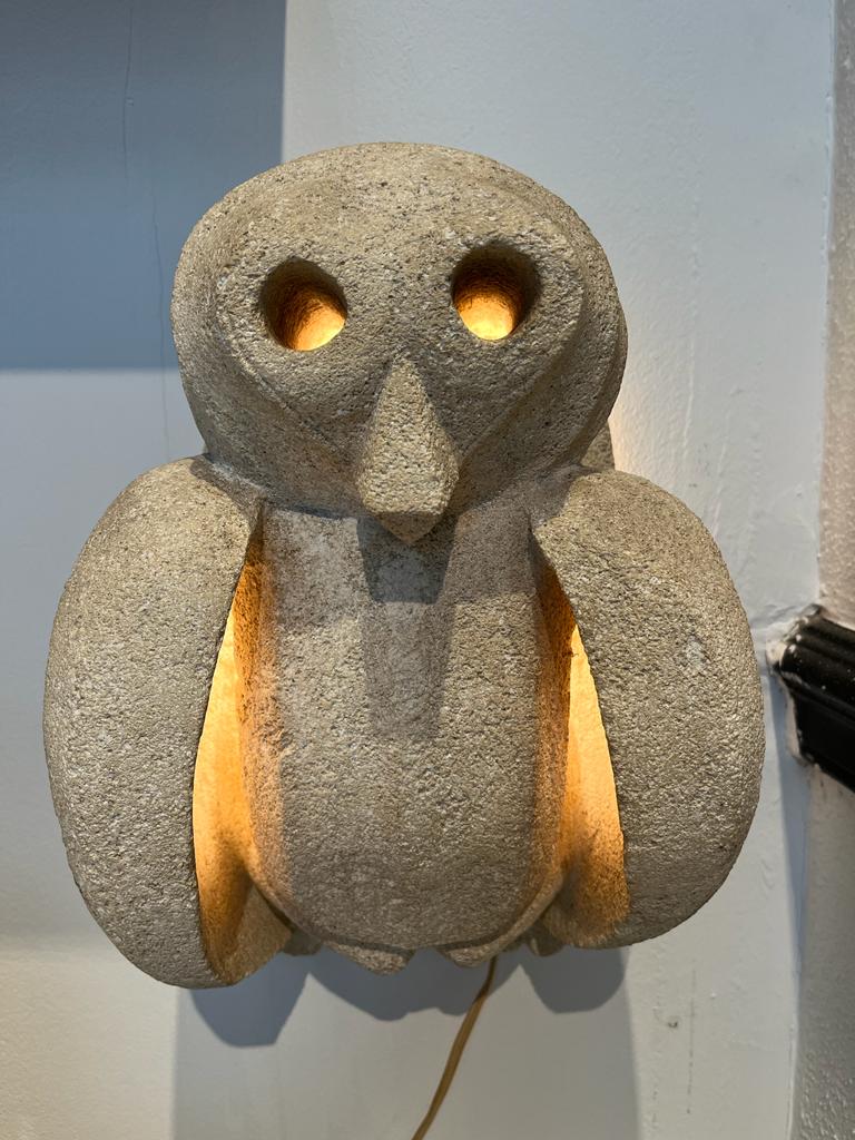 Concrete owl wall lamp Ritter Studio